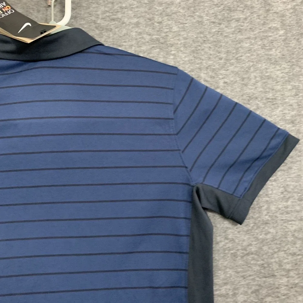 NWT Nike Auburn Tigers Polo Shirt Women's‎ Medium Navy Blue Striped SEC On Field